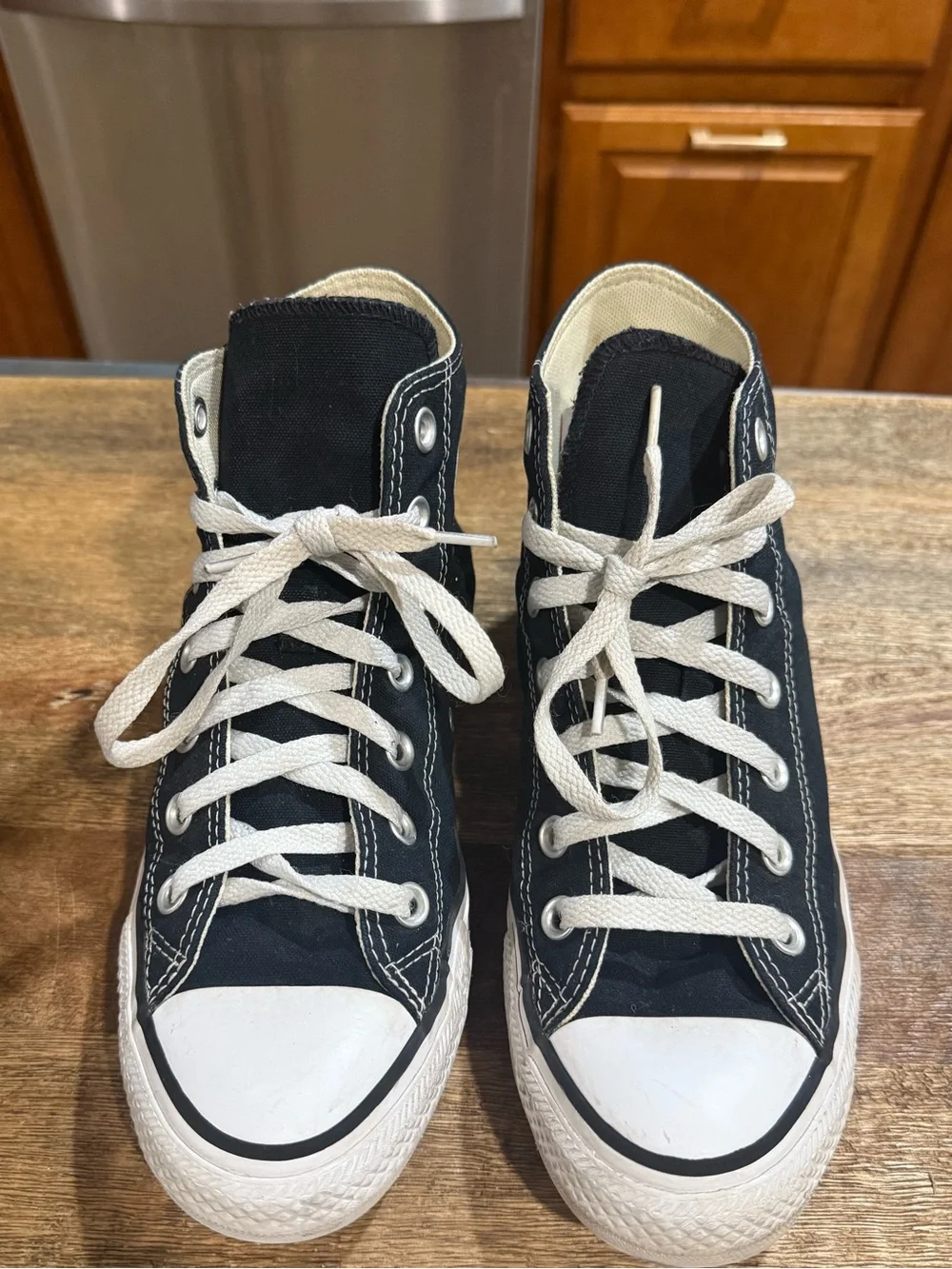 Converse Unisex Navy and White High-Top Sneakers W/8 M/6